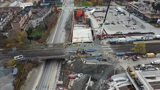 Hurontario LRT construction - Port Credit station - November 6th 2022