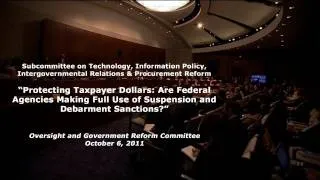 "Are Federal Agencies Making Full Use of Suspension & Debarment Sanctions?" Part 1