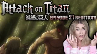 EREN VS FEMALE TITAN!  ATTACK ON TITAN SEASON 1: EPISODE 21 REACTION!