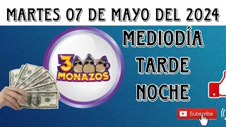 RESULTADOS LOTERÍA 3 MONAZOS DEL MARTES 07 DE MAYO DEL 2024