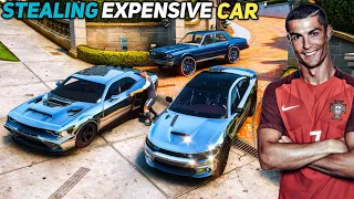 Gta 5 - Stealing Expensive Silver Dodge Cars With Cristiano Ronaldo! (Real Life Cars #8)