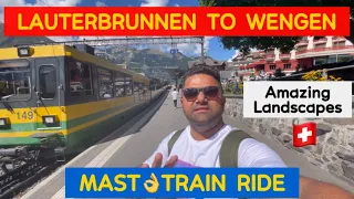 THE MOST AMAZING TRAIN🚂RIDE FROM LAUTERBRUNNEN TO WENGEN🇨🇭| BEAUTIFUL🤩LANDSCAPES @IndianPaddy