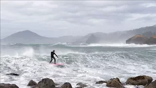 SURFING in a WIND STORM