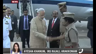 Chennai Rains: PM Modi reaches INS Rajali, Arakkonam (Tamil Nadu)