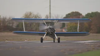 450HP Boeing Stearman Slow Motion Take-off