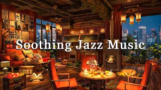 Soothing Jazz Music at Cozy Coffee Shop Ambience ☕ Relaxing Jazz Instrumental Music with Rain Sound