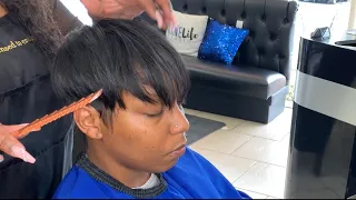 Virgin relaxer , cut and style.