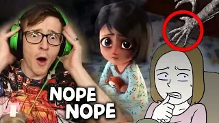 Reacting to the SCARIEST horror stories Animations *DO NOT WATCH AT NIGHT*