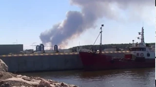a huge fire in a  country called russia