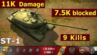 World of Tanks * ST-1 - 11k Damage - 7.5k Blocked - 9 Kills - Radley-Walters’ Medal