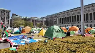 Negotiations continue between Columbia University, student protesters as encampment remains