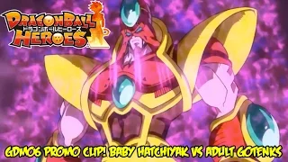 Dragon Ball Heroes: GDM06 Promo clip! Baby Hatchiyack Fusion VS Adult Xeno Gotenks