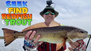 Seek & Find - Finding Keeper Redfish & Keeper Trout on a Difficult Day