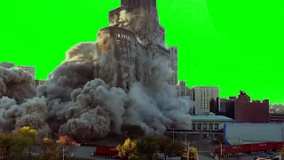 8 Building Demolition Green Screen Videos