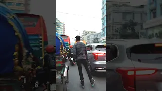 Skating in traffic jams✨ #skating #bangladeshiskaternur #viral #shorts