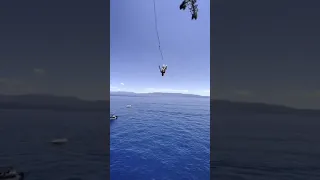 Epic Cliff Jumping Swing Rope #shorts