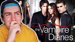 WATCHING THE FIRST EPISODE OF THE VAMPIRE DIARIES