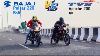 Pulsar 220 Bs6 Vs Apache 200 4v Race