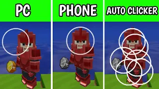 PC vs PHONE vs AUTO CLICKER in BedWars! (Blockman Go)