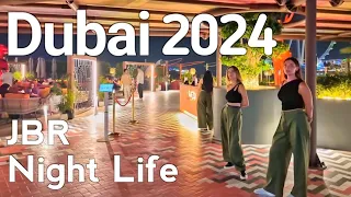 Dubai [4K] Night Life JBR, Jumeirah Beach Residence Walking Tour 🇦🇪