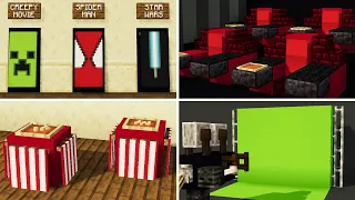 12 Movie and Cinema build hacks and Decorations in Minecraft!