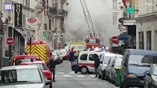 Firefighters use ladder to rescue survivors from Paris bakery blast