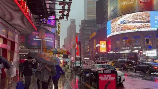 New York City LIVE Rainy Midtown Manhattan Walking Tour | Thunderstorms in NYC☔️(April 30, 2023)