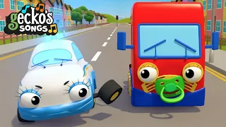 10 Trucks On The Road Song | Nursery Rhymes & Kids Songs | Trucks For Children | Gecko's Garage