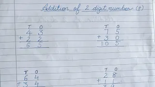 Addition of two digit numbers| using fingers and mind calculations| class 1| class 2