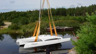 Спуск на воду тримарана Рекорд 22