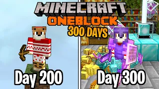 I Spent 300 Days in Minecraft ONE BLOCK