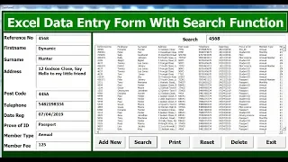 How to Create Excel VBA Data Entry Form With Search Function using Userform - Full Tutorial