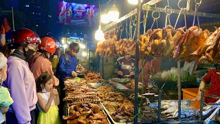 Popular Cambodian Street Food, Grilled Chicken, Pork, Fish, Duck, Hot Fried Pan, Vegetable & More.