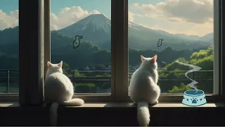 CatwoLofi's Hillside Serenity 5😸| Cats & Calm Beats for Study and Relaxation