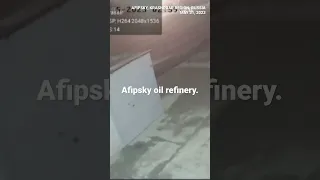 CCTV footage shows fire at refinery in Krasnodar, Russia in suspected Ukrainian attack