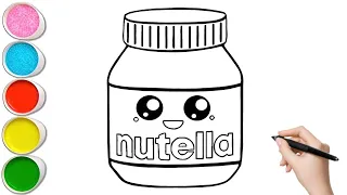 How to draw Nutella 🍫 | easy | drawing and colouring | for kids and toddlers | art n drawing .