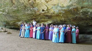 Amish or Mennonites Singing in Ash Cave, Hocking Hills, Ohio