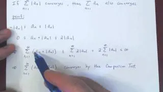 Absolute Convergence Test - Proof