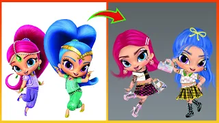 Shimmer And Shine Characters Glow Up Into Morden Girl - Shimmer And Shine Drawing Art