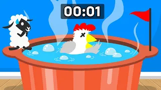SURVIVE The BOILING WATER to WIN! (Ultimate Chicken Horse)