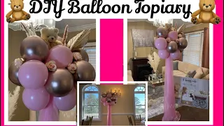 How to MAKE A Balloon Topiary | DIY Teddy Bear Baby Shower Decor