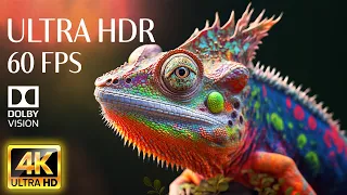 4K HDR 60fps Dolby Vision with Animal Sounds & Relaxing Music (Colorful Dynamic)