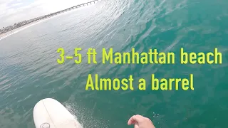 POV Longboard Session Manhattan beach (almost a barrel)