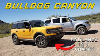 R51 Pathfinder & Bronco Sport Badlands Tackle Bulldog Canyon AZ | 4K