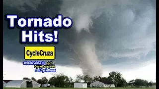 Tornado Hit My Area! Grateful For My Bug Out Van! (Live in Van With Motorcycle)