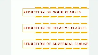 REDUCTION. Reduction of Noun Clauses. Reduction of Relative Clauses. Reduction of Adverbial Clauses.