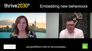 Pamela Young of growthcurv talks with Steve Jurkovich of Kiwibank, New Zealand on thrive2030