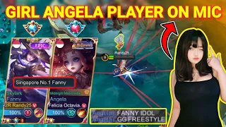 REACTION Cewe Cantik ON MIC ANGELA DIBAWA FREESTYLE Fanny RANDY25!! | Mobile Legends