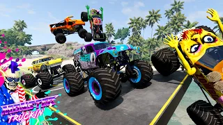 Monster Jam INSANE Racing, Freestyle and High Speed Jumps #36 | BeamNG Drive | Grave Digger