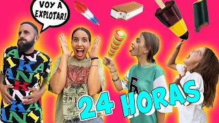 24 HORAS COMIENDO HELADOS TODA LA FAMILIA | Familia Amiguindy